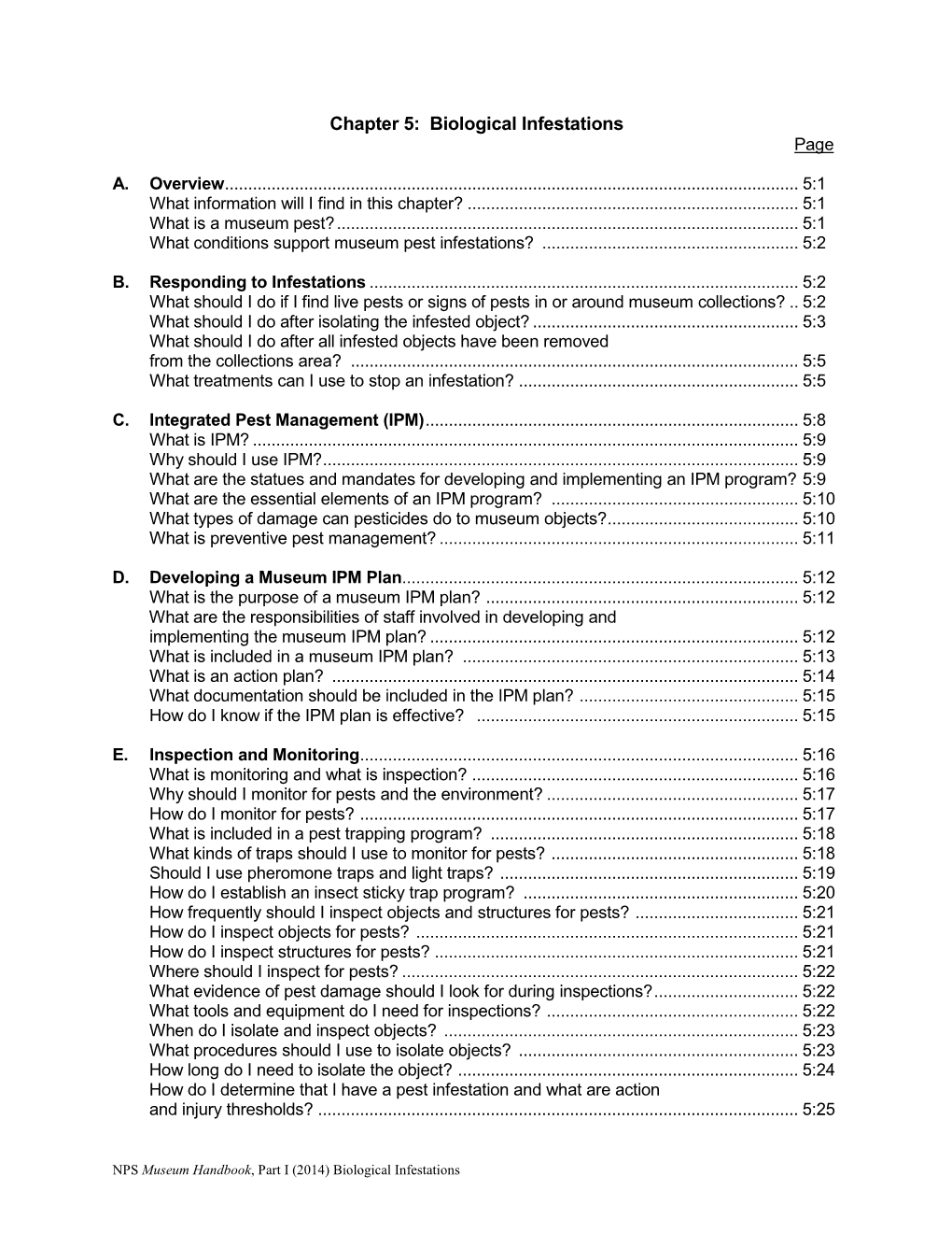 Biological Infestations Page