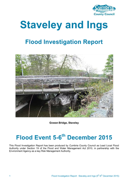 Carlisle Flood Incident Investigation Report