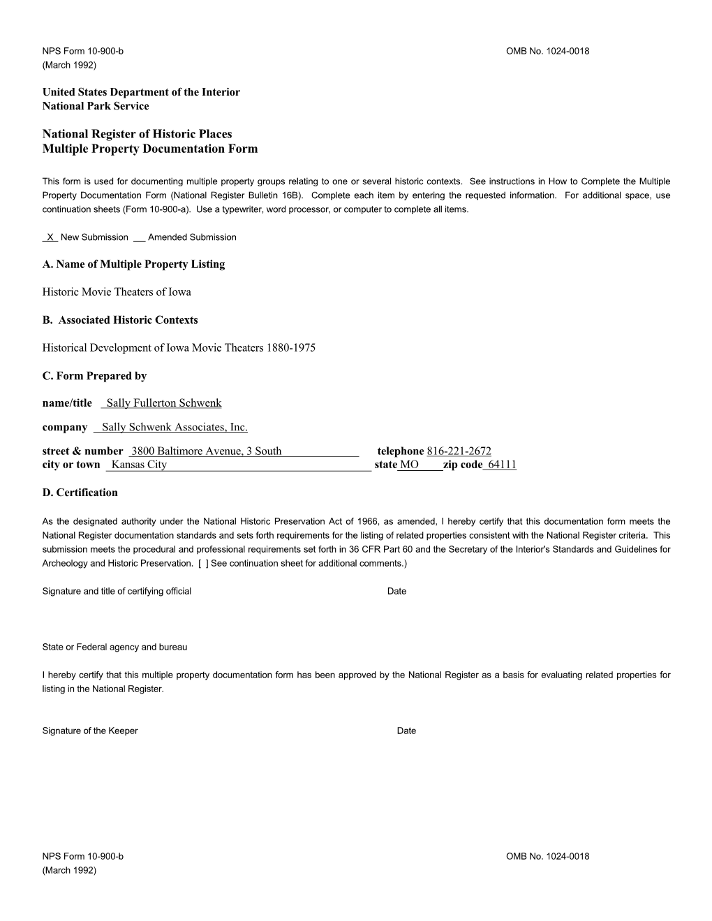 National Register Forms Template