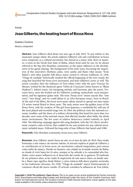 Joao Gilberto, the Beating Heart of Bossa Nova