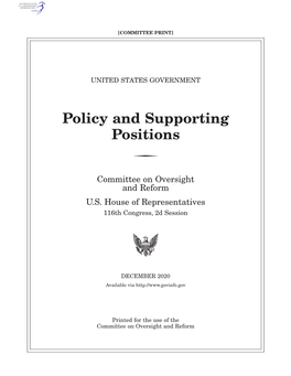 Policy and Supporting Positions