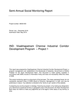 Visakhapatnam-Chennai Industrial Corridor Development Program (VCICDP) Page 1
