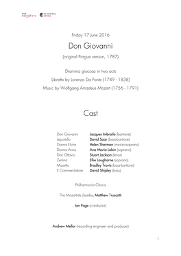 Don Giovanni Cast