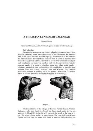 A Thracian Lunisolar Calendar