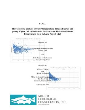 FINAL Retrospective Analysis of Water Temperature Data and Larval And