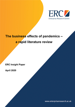 The Business Effects of Pandemics – a Rapid Literature Review