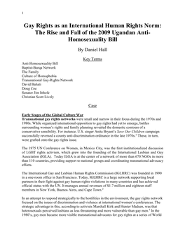 Gay Rights As an International Human Rights Norm: the Rise and Fall of the 2009 Ugandan Anti- Homosexuality Bill