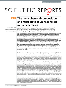 The Musk Chemical Composition and Microbiota of Chinese Forest Musk