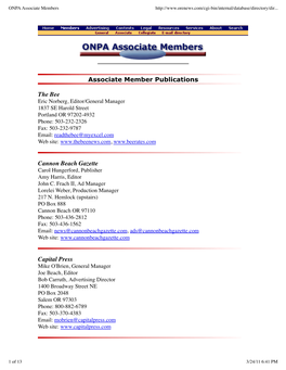 ONPA Associate Members