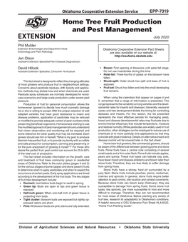 Home Tree Fruit Production and Pest Management July 2020