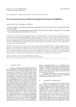 New Bryozoan Taxa from a Biodiversity Hotspot in the Eastern Weddell Sea