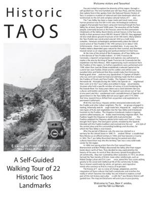 Print a Copy of Historic Taos, a Walking Tour of 22 Taos Landmarks