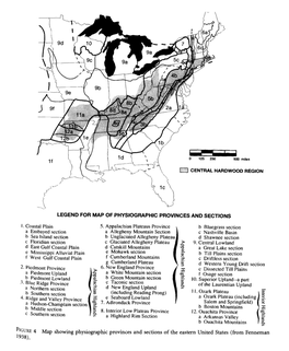 FIGURE 4 Map Showing Physiographic Provinces and Sections of the Eastern United States (From Fenneman 1938)