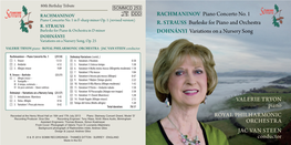 RACHMANINOV Piano Concerto No. 1 R. STRAUSS Burleske For