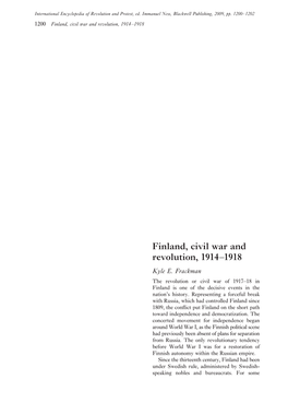 Finland, Civil War and Revolution, 1914–1918