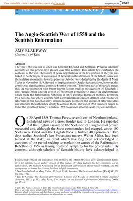 Scottish War of 1558 and the Scottish Reformation