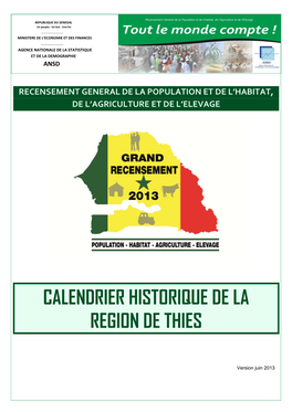 Calendrier Historique De La Region De Thies