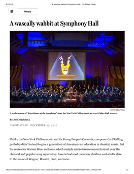 A Wascally Wabbit at Symphony Hall - the Boston Globe