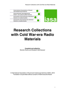 Research Collections with Cold War-Era Radio Materials