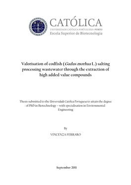 Valorisation of Codfish (Gadus Morhua L.) Salting Processing Wastewater Through the Extraction of High Added Value Compounds