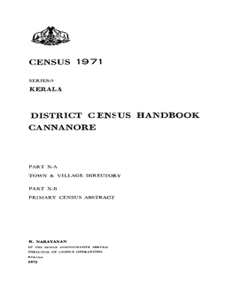 District Census Handbook, Cannanore, Part X-A, X- B, Series-9
