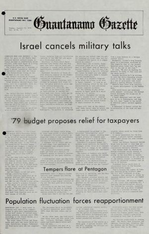 Israe I Cancels Military Talks