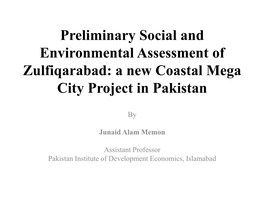 Preliminary Social and Environmental Assessment of Zulfiqarabad: a New Coastal Mega City Project in Pakistan