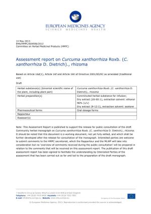 Assessment Report on Curcuma Xanthorrhiza Roxb. (C. Xanthorrhiza D
