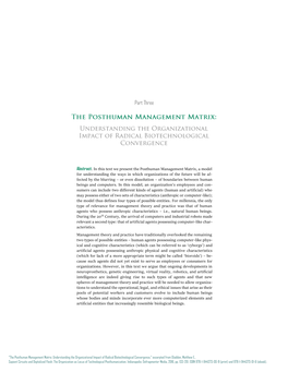 The Posthuman Management Matrix: Understanding the Organizational Impact of Radical Biotechnological Convergence