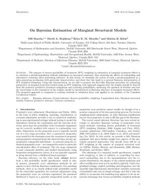 On Bayesian Estimation of Marginal Structural Models