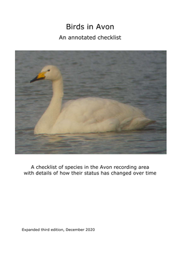 Birds in Avon – an Annotated Report