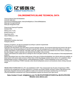 Chlorodimethylsilane Technical Data