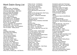 Mark Dabin-Song List