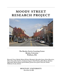 Moody Street Research Project