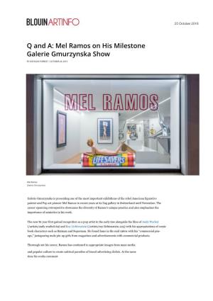 Q and A: Mel Ramos on His Milestone Galerie Gmurzynska Show