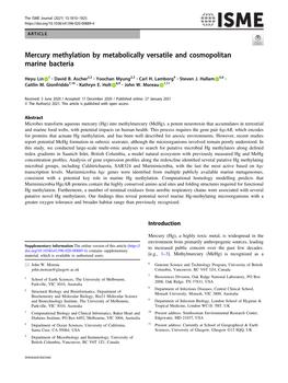 Mercury Methylation by Metabolically Versatile and Cosmopolitan Marine Bacteria