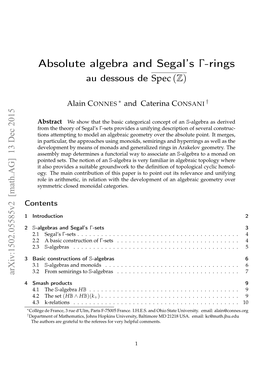 Absolute Algebra and Segal's Γ-Rings