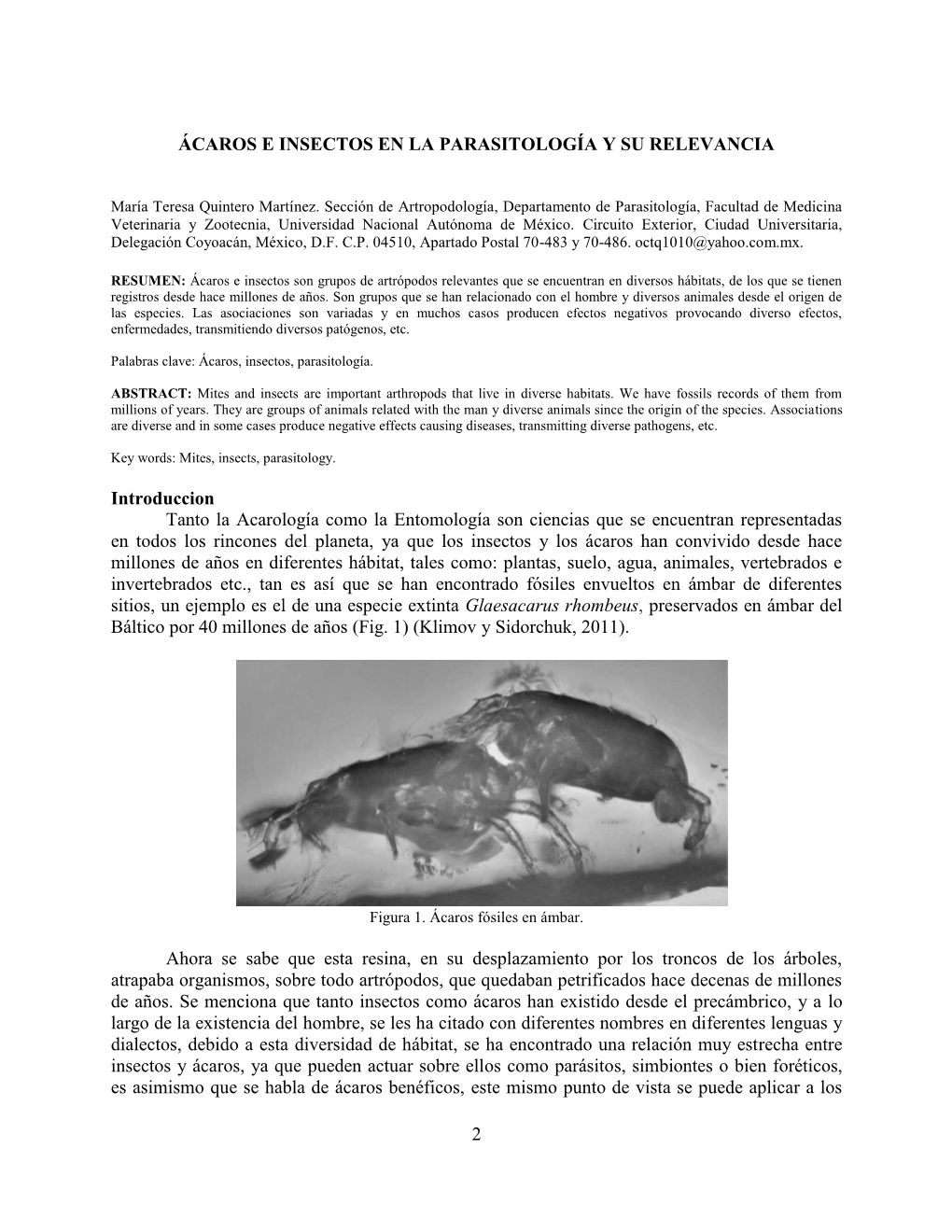 2 Ácaros E Insectos En La Parasitología Y Su