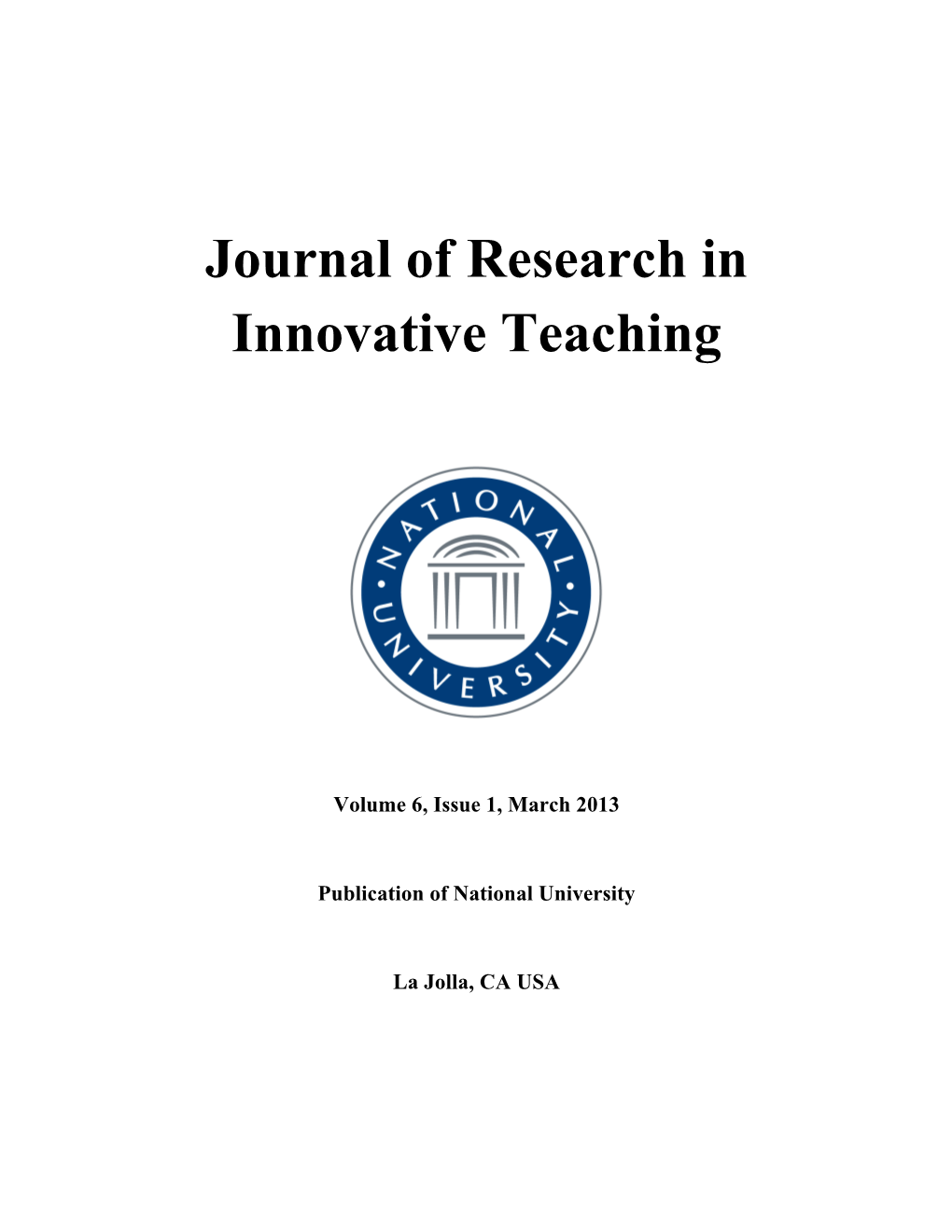 Journal of Research in Innovative Teaching