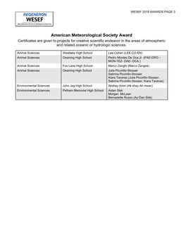 American Meteorological Society Award