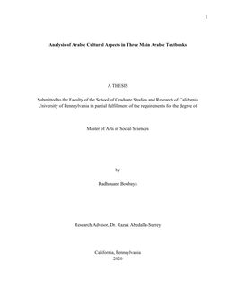 Cultural Content Analysis of Eight Arabic Textbooks Targeting English