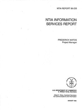NTIA Technical Report TR-88-235 NTIA Information Services Report