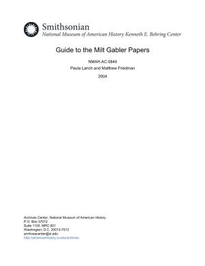 Guide to the Milt Gabler Papers