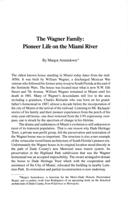 The Wagner Family: Pioneer Life on the Miami River