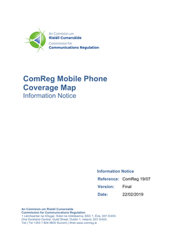 Comreg Mobile Phone Coverage Map Information Notice