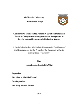 Al –Neelain University Graduate College Comparative Study on The