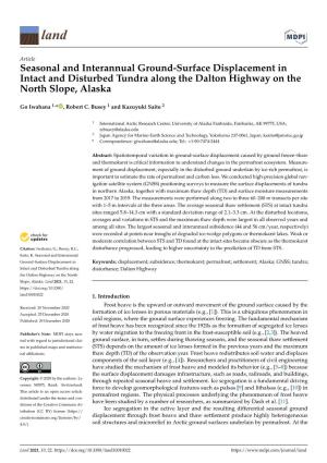 Seasonal and Interannual Ground-Surface Displacement in Intact and Disturbed Tundra Along the Dalton Highway on the North Slope, Alaska