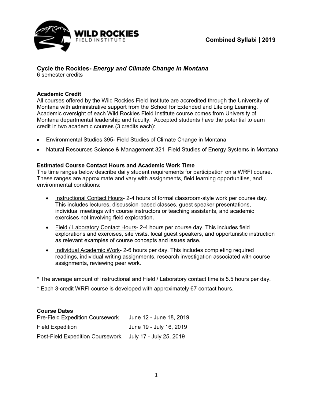 Energy and Climate Change in Montana 6 Semester Credits