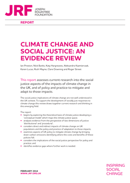 Climate Change and Social Justice: an Evidence Review