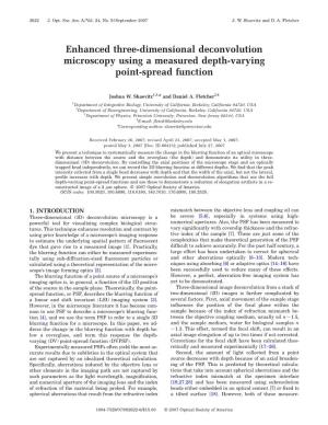 Enhanced Three-Dimensional Deconvolution Microscopy Using a Measured Depth-Varying Point-Spread Function